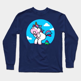 Unicorn rainbow poop Long Sleeve T-Shirt